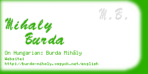 mihaly burda business card